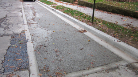 The city installed permeable pavement on several Chevy Chase streets last year as part of a pilot project.