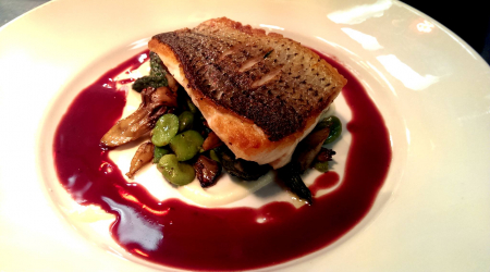 POISSON DU JOUR roasted Chesapeake rockfish, hen of the woods mushrooms, local asparagus, truffle beurre blanc