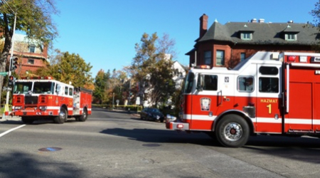 D.C. emergency personnel on the scene near Cosmos Club