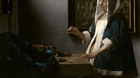 Johannes Vermeer, Woman Holding a Balance, c. 1664, oil on canvas