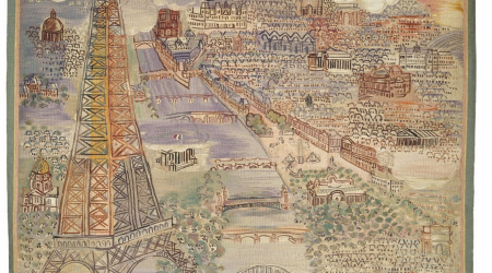 Paris, Woven Tapestry by Atelier Delarbre, Aubusson, 1934 Raoul Dufy