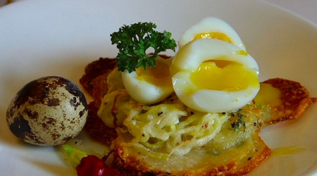Soft Boiled Eggs with Potato Galette