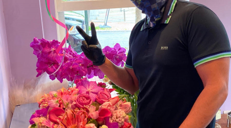 Fabio Ripoli, masked and ready for delivery