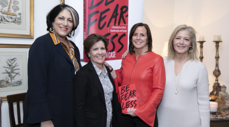 Co-hosts Tammy Haddad, Kara Swisher and Hilary Rosen (right) with Jean Case