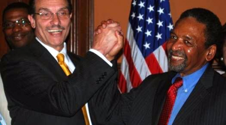 Mayor Gray and Dr. Frank Smith at ceremonies