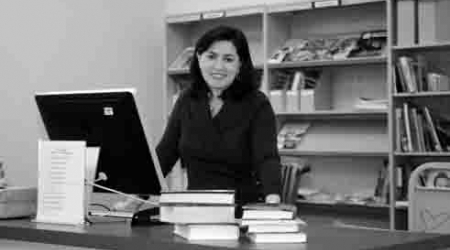 School librarian Donna Eisen, hired over the summer, hopes that including fun books will get students hooked on reading.