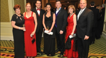 Candy Duncan (first from left), American Heart Association CEO, Nancy Brown (second from right), 2013 Chair, Matt Voorhees