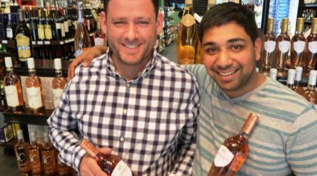 Manager, Sean Rowley and Owner, Ankit Desai with French Rosé