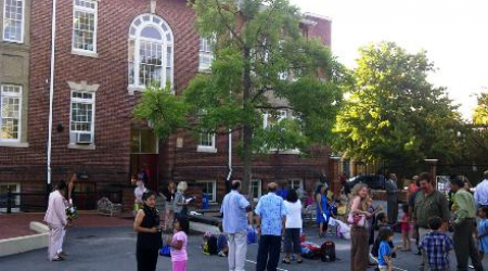 Hyde students beginning the Mini-Walk in costume