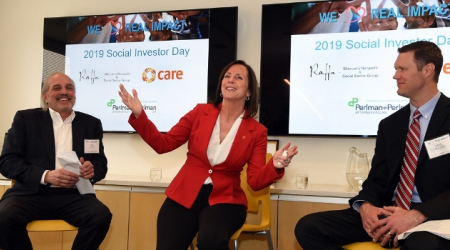 Jean Case participates in Social Investors Day with (left) Tom Raffa &amp; Mark Muckerheide