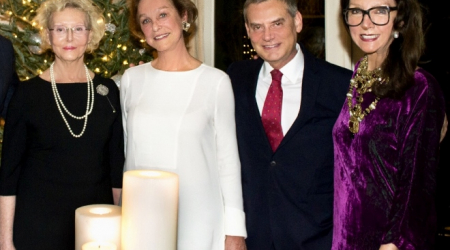 (left) Mrs. France Graage, Countess Sabine Lovatelli, Brazilian Amb. to the OAS Jose Luiz Machado E Costa, and Aniko Gaal Schott