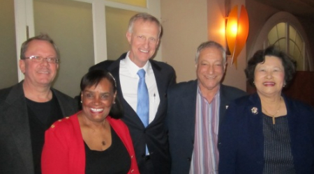 Jim Christensen, Carmen Kinsey, Councilmember Evans, Paul Cohn and Linda Lee at Georgia Brown's