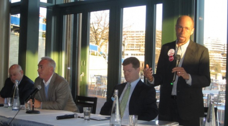 Candidates (from left) Zukerberg, Frumin, Mara and Redd at Tony &amp; Joe&#039;s