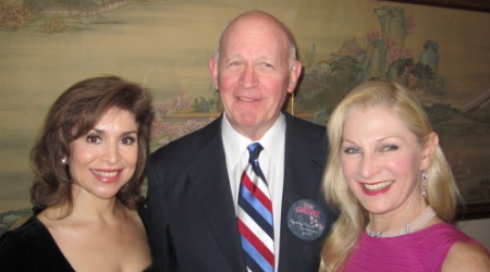 Candidate Teri Galvez with hosts Michael and Susan Pillsbury