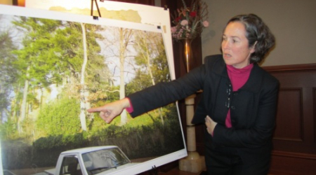 Mary Katherine Lanzillotta, of Hartman-Cox, presents the newest plan for Tudor Place