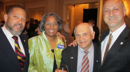 Eugene Dewitt Kinlow (left) and Ilir Zherka (right) from DC Vote with Republicans Trish Chittams (Ward 7) and Joe Grano (Ward 3)