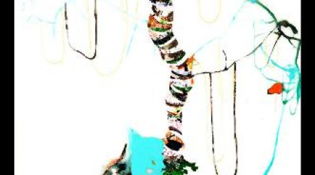 Another, 2011, enamel and cut photographs on Mylar