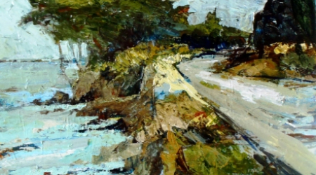 Coastal Road III, acrylic, 48 x 36, Lisa Neher