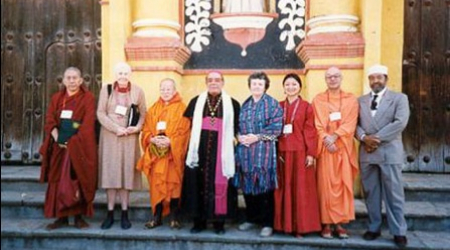 Sister Joan Chittister (4th from right) with Various Religious Leaders