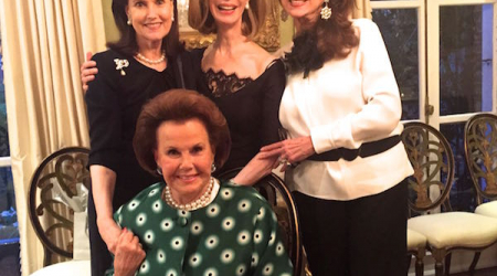 Co-hosts Alexandra de Borchgrave, Bonnie McElveen-Hunter, Aniko Gaal Schott with author Hillie Mahoney