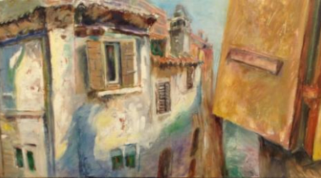 Shutters, oil on canvas, 36 x 12