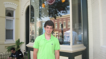 Mike Meaney in front of Saxby's at 35th &amp; O Streets