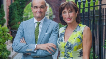 French Ambassador Gerard Araud with Monaco's Ambassador Maguy Maccario Doyle