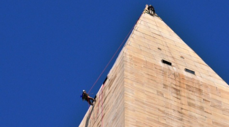 Washington Monument inspected for quake-damage