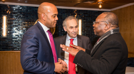 Sir Nick Stadlen (C) with Ambassador Mninwa J. Mahlangu (R)