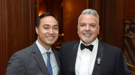 Representative Joaquin Castro and Henry R. Muñoz, III