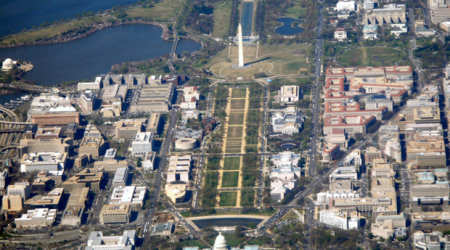 Aerial shot of National Mall