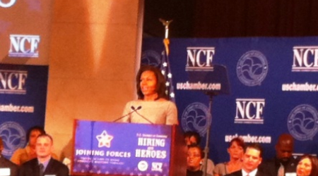 First Lady Michelle Obama announces veteran hiring initiative