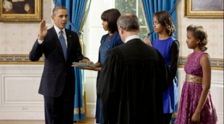 Barack Obama is sworn in as President January 20, 2013
