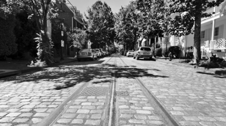The Georgetown project included restoring historic cobblestones and streetcar tracks.