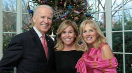 Joe and Jill Biden with Page Evans