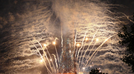 Fireworks at the Eiffel Tower, Paris 2014