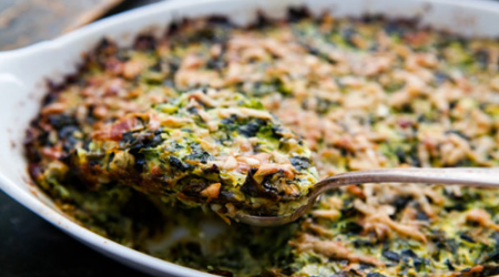Kale &amp; Spinach Gratin with Garlic, Rosemary &amp; Thyme Smothered in Olive Oil Bechamel Sauce