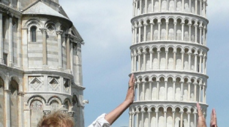 Hands on the Pisa Tower
