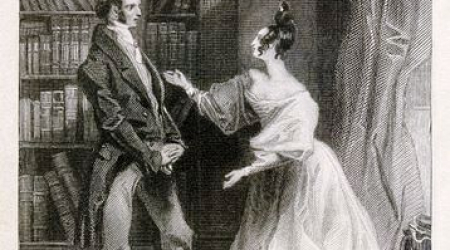 Elizabeth tells her father that Darcy was responsible for uniting Lydia and Wickham