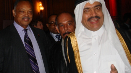 The Rev. Jesse Jackson (far left) &amp; Ambassador Mohamed Bin Abdulla Al-Rumaihi