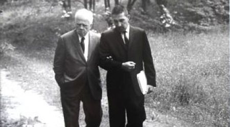 Robert Frost and Secretary of the Interior Stewart Udall, Dumbarton Oaks Park - May 11, 1962