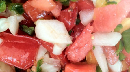 Katherine''s Spicy Fresh Watermelon Salsa from Diet Simple Farm to Table Recipes: 50 New Reasons to Cook in Season