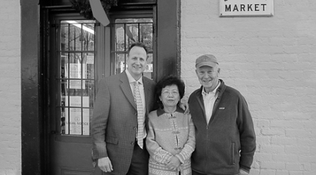 Malcolm Peabody, right, helped lead the effort to help keep Kye Lee operating Scheele’s, now owned by Jordan O’Neill, left.