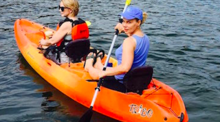 Katy Handley and Katherine Tallmadge Enjoying the Potomac River Courtesy of the Key Bridge Boathouse