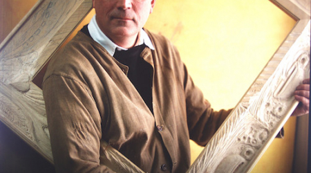 William Adair with Hand-Carved Frame in Progress