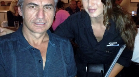 Luciano Ligabue and il Canale Hostess Rosalia Acampora