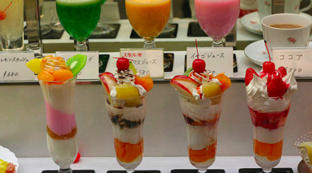 A Line-Up of Fruit, Including Strawberry, Parfaits