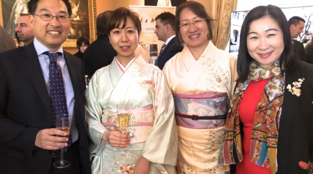 Kiyomi Buker (R), Social Secretary to the Ambassador of Japan with friends