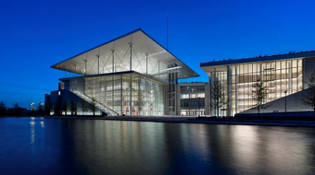The buildings of National Opera and National Library designed by Renzo Piano