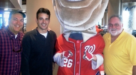 Dave Pera, Dean Cibel and Greg Casten with Teddy, winner of Nats Presidential Race